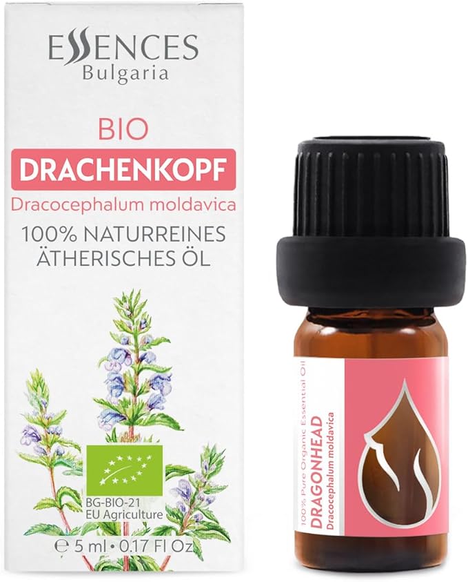 Essences Bulgaria Organic Moldavian Dragonhead Essential Oil 1/6 Fl Oz | 5ml | Dracocephalum Moldavica | 100% Pure and Natural | Undiluted | Therapeutic Grade | Family Owned Farm | Steam-Distilled