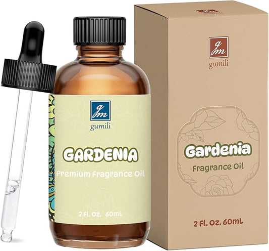 GM Gumili Gardenia Fragrance Oil 2 Oz, Natural Scent Oil for Home Essential Oils Diffuser, Candle Making, Soap Making, DIY Body Oils, Perfume, Body Mist, Spray - Floral Scent