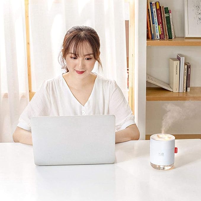 500ml Mist Humidifiers, Waterless Auto-Off Quiet Air Humidifier with Night Light, with 10~16 Working Hours for Home Office Baby Bedroom