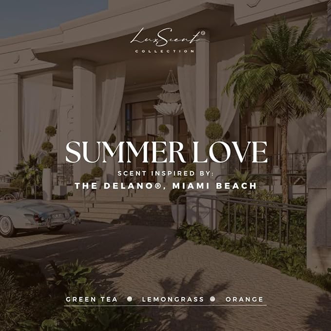 Summer Love Aroma Essential Oil 120ML - A Fusion of Green Tea, Lemongrass, Lily, Amber & Musk - Inspired by Delano Beach Club - Luxury Hotel Diffuser Oil - Aromatherapy Diffuser Oil