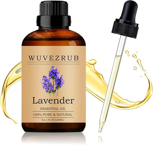 Lavender Essential Oil 120ML - 100% Pure and Natural Oils for Aromatherapy Diffuser - 4 Fl Oz/Lavender