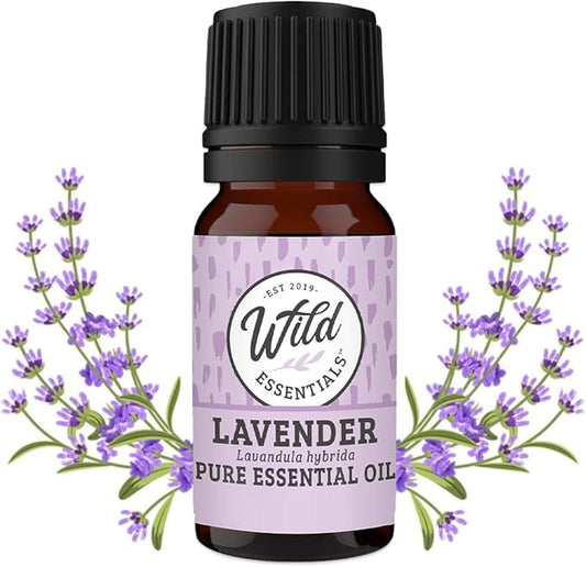 Wild Essentials Lavender 100% Pure Essential Oil - 10ml, Therapeutic Grade, Made and Bottled in The USA, Calming