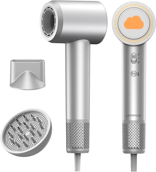 Hair Dryer, Ionic High Speed Blow Dryer with Diffuser Nozzle for Fast Drying, 2 Speeds & 4 Temps, Professional Compact Lightweight Hairdryer for Women Men Travel
