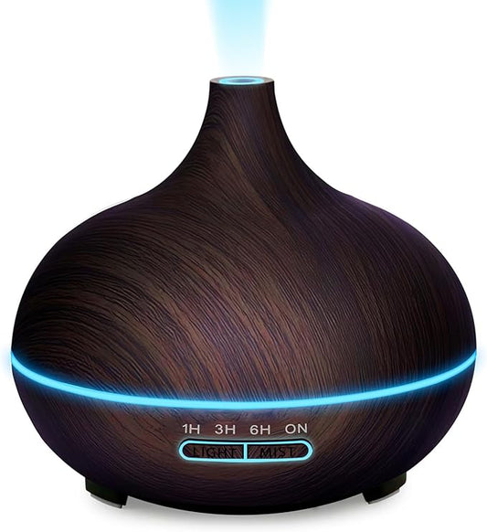 Diffusers for Essential Oils Large Room, 550ml Essential Oil Diffusers with Remote Control, Ultrasonic Oil Diffuser with Timer, 7 Colors Light for Bedroom (Deep)