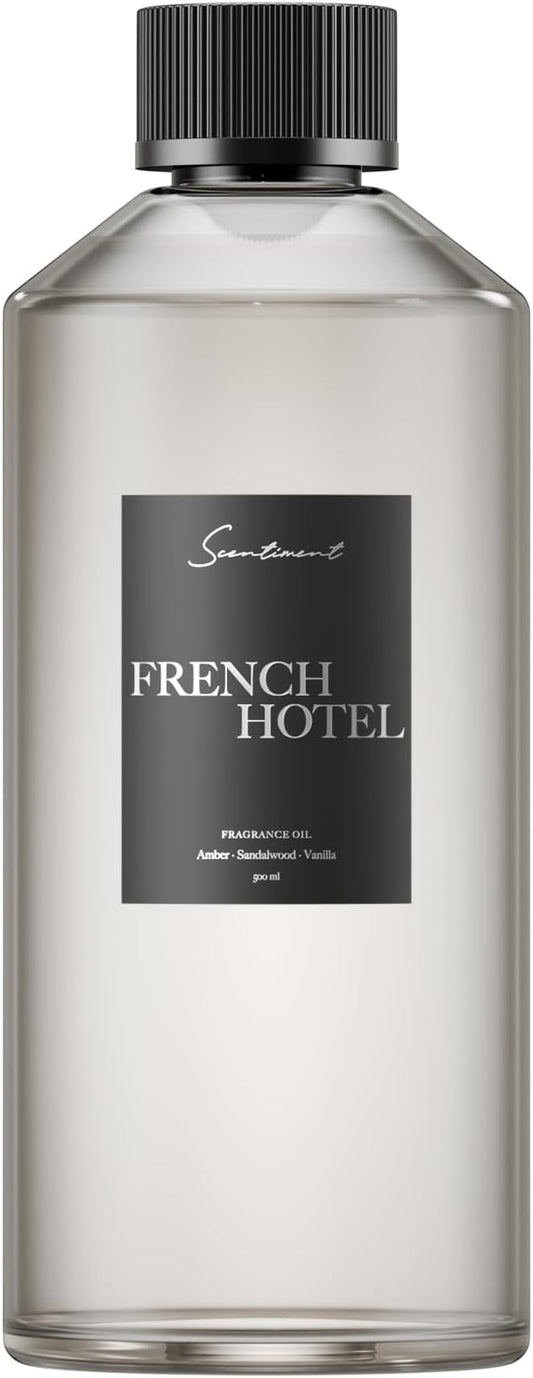 Scentiment French Hotel Diffuser Oil for Diffusers – Luxury Parisian Hotel Scent with Lemon, Rose, Sandalwood, Vanilla & Amber, Long Lasting Fragrance Oil – 16.91 fl oz (500 mL)