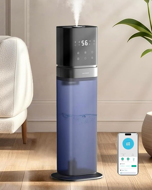 Humidifiers for Bedroom 2.1Gal/8L, Smart Humidifier for Large Room, Cool Mist Humidifiers for Home Kids Plants, Top Fill Humidifier with Extension Tube, WIFI APP & Voice Control, Blue