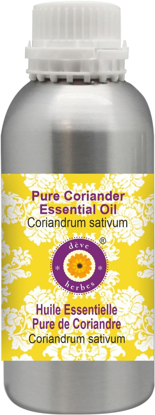 Deve Herbes Pure Coriander Essential Oil (Coriandrum sativum) Steam Distilled 300ml (10 oz)