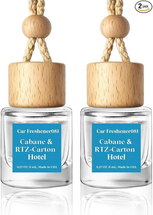 HoogaLife Car Air Freshener Hanging 2 Pack - Hotel Collection Diffuser Oil Inspired by Cabane & Rltz. CarIton Hotel - NO.1012 Fragrance Oil, Car Fresheners for Women Made in USA (081)