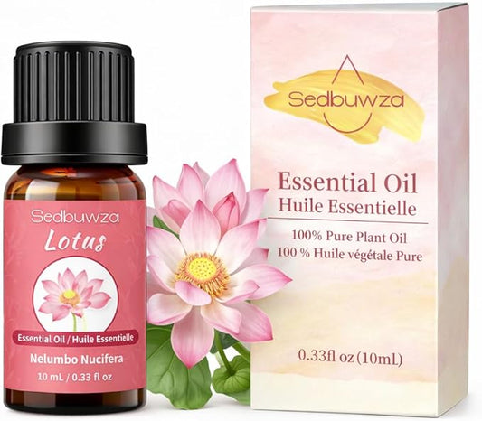 Sedbuwza Lotus Essential Oil, Pure Organic Lotus Fragrance Oil for Diffuser, Humidifier, Soap, Candle, Perfume