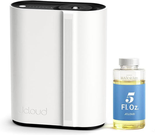 JCLOUD Hotel Scent Diffuser Starter Kit, Waterless Essential Oil Diffuser Cover Up to 2000 Sq Ft - HVAC Cold Air Scent Machine for Large Room, Home & Office, Instant Boost Mode, Included 5 Fl Oz Oils