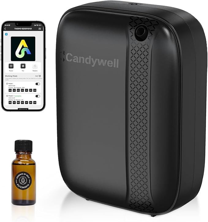Waterless Essential Oil Diffuser for Home & Office, Cold Air Diffuser for Large Home, 3000 Sq Ft Coverage, Wall-Mounted, Smart APP Control, Pet & Kid Friendly, 13.5 Fl Oz Large Capacity