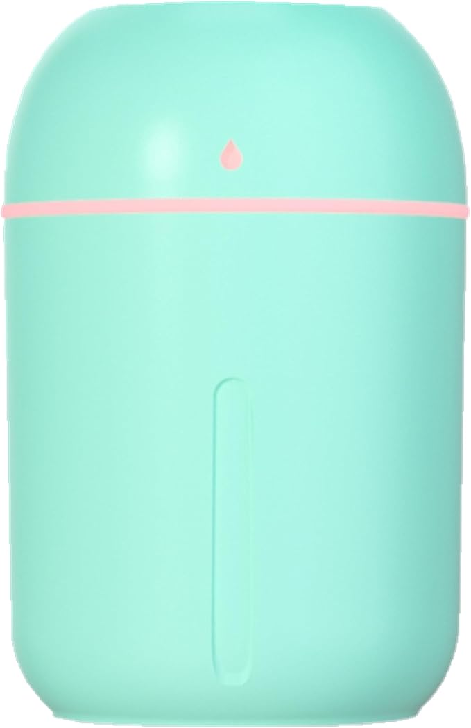 Mini USB Humidifier - Large Capacity, Ultra-Quiet 20dB, 2 Modes (Continuous/Intermittent) with Anti-Dry Burn & Night Light, Nano Mist for Room/Car/Office Desk (<10㎡) (Sky Blue, 330ml)