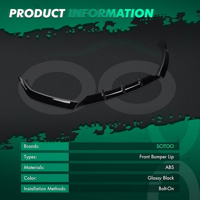 SCITOO Glossy Black Front Lip Spoiler Body Kit Compatible with 2013-2016 for Audi A5/S5 Fit Models S-Line Front Bumper Lip Splitter Chin Exterior Diffuser