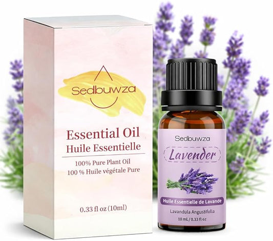 Sedbuwza Lavender Essential Oil, Pure Organic Lavender Fragrance Oil for Diffuser, Humidifier, Soap, Candle, Perfume