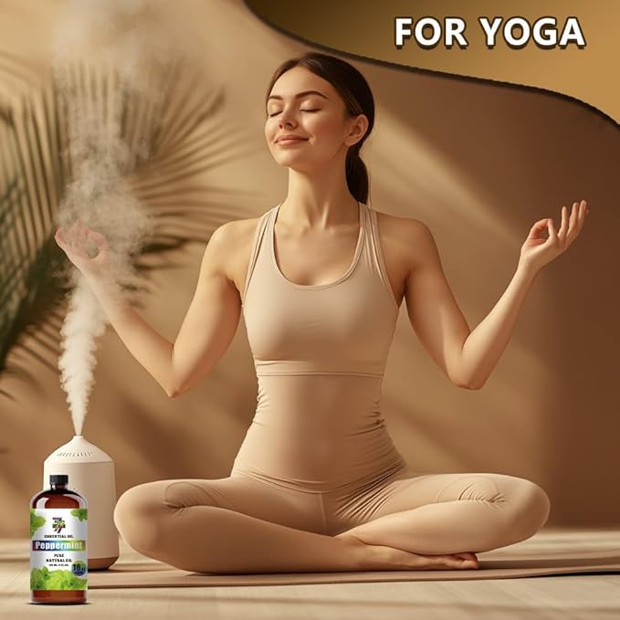 Peppermint Essential Oil - GV77ZF Peppermint Oils for Diffusers, Humidifiers, DIY Candles, Soap, Cleaning, Home, Office, Yoga, Massage, Gifts - 16 fl oz (480 ml)