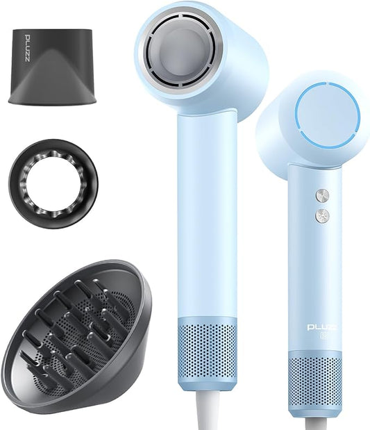 Ionic Hair Dryer with Diffuser, Professional High-Speed Blow Dryer for Women & Men, 110,000 RPM Brushless Motor Fast Drying & Low Noise, Thermo-Control, Lightweight & Compact for Home and Travel