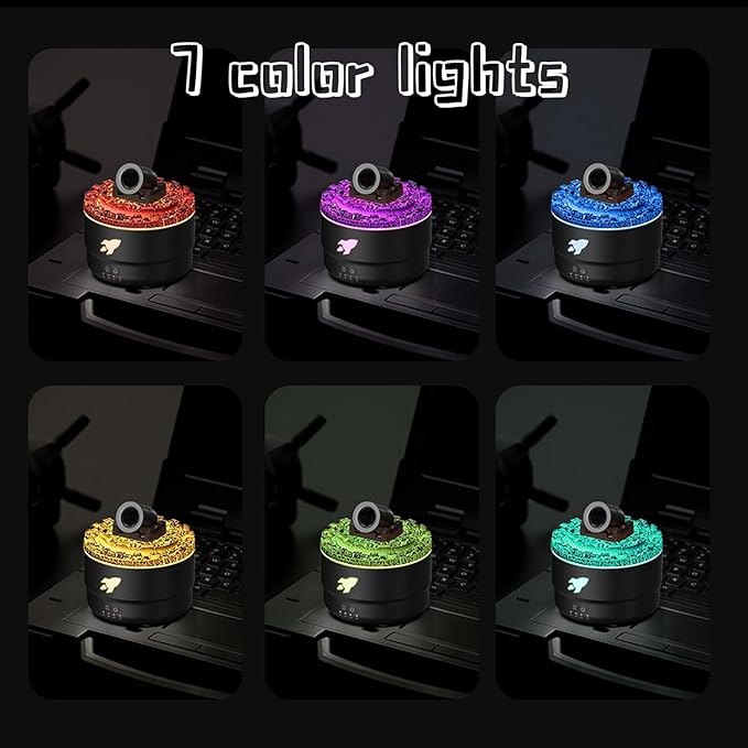 Cannon Blast Aroma Humidifier, Yellowcane Silent Diffuser Turret With 7 Colors for Home, Bedroom