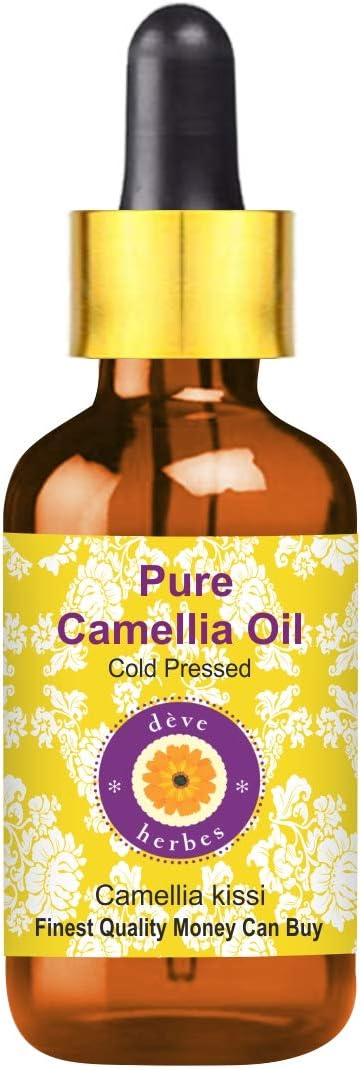 Deve Herbes Pure Camellia Oil (Camellia kissi) Cold Pressed 100ml (3.38 Oz)
