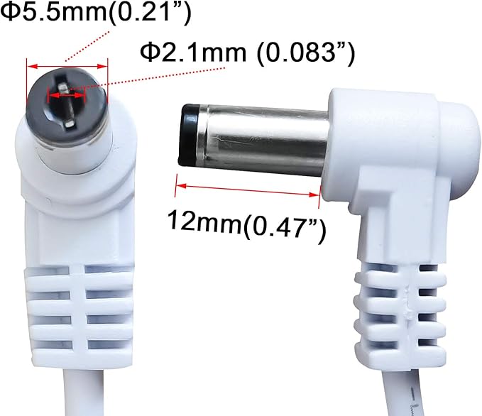 Samyo 24V 0.65A AC to DC Adaptor Switching Power Supply Replacement Cord Cable for 100ml / 120ml / 300ml / 500ml Essential Oil Diffuser UL Listed 5.7Ft - White