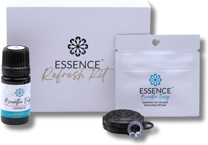 Essence Wearable Aromatherapy Nasal Diffuser – Breathe Easy Essential Oil Nose Ring Refresh Kit – Personal Scent Clip for Travel, Work & Everyday Use – Made in USA