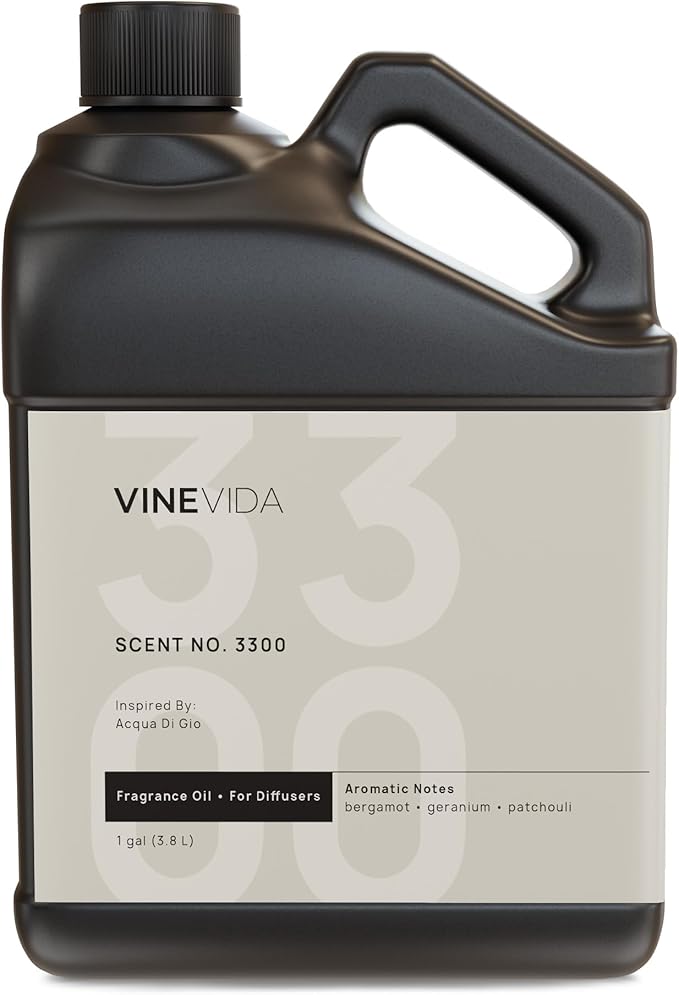 VINEVIDA [128 Fl Oz] Scent NO. 3300 Fragrance Oil for Cold Air Diffusers, Aromatic Notes of Bergamot Geranium Patchouli, Essential Oils for Diffuser Oil Refill & Air Freshener Room Spray