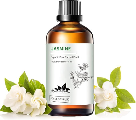 Jasmine Essential Oil, Pure Jasmine Oil Mumianhua Nighttime Floral Bliss for Pillow Mist & Luxurious Perfume, Bedroom Diffuser & Skin Elixir, 3.38 Fl Oz
