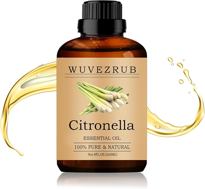 Citronella Essential Oil 240ML - 100% Pure and Natural Oils for Aromatherapy Diffuser - 8 Fl Oz/Citronella