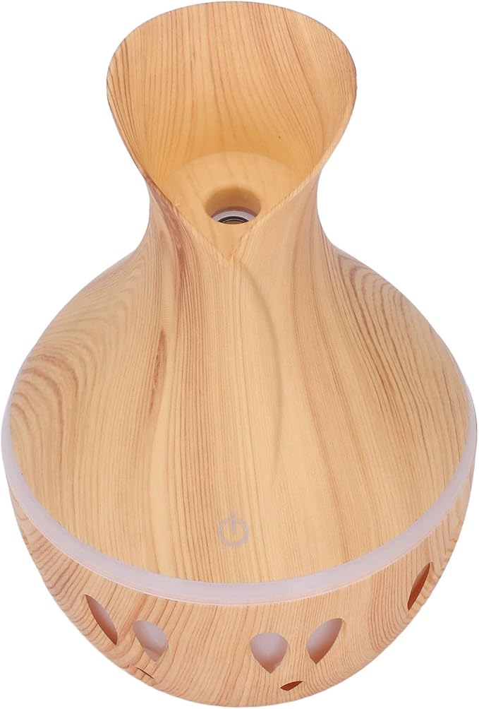 Jeanoko 300ml Essential Oil Diffuser, Wood Grain Aromatherapy Diffuser 7 Colors LED Low Noise Mist Humidifier USB Powered for Home Bedroom Study Room Office Car