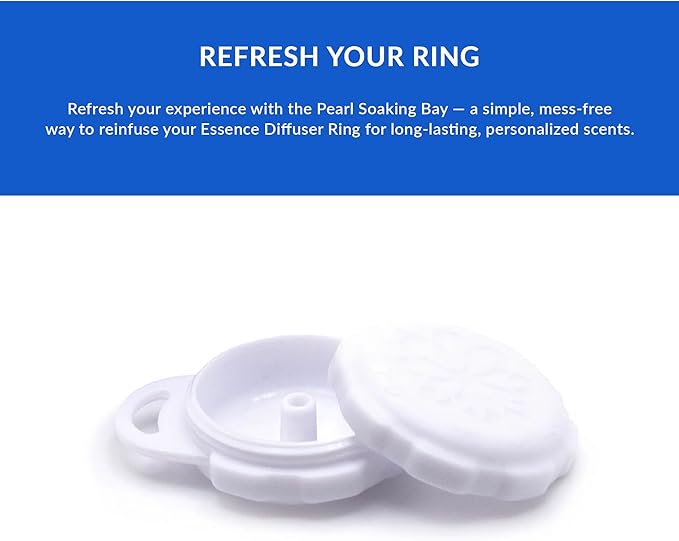 Essence Refresh Kit | Solid Scents Essential Oils | Aromatherapy Nasal Diffuser | Personal Scent Clip for Travel, Work & Everyday Use | Made in USA | Peppermint | White Pod
