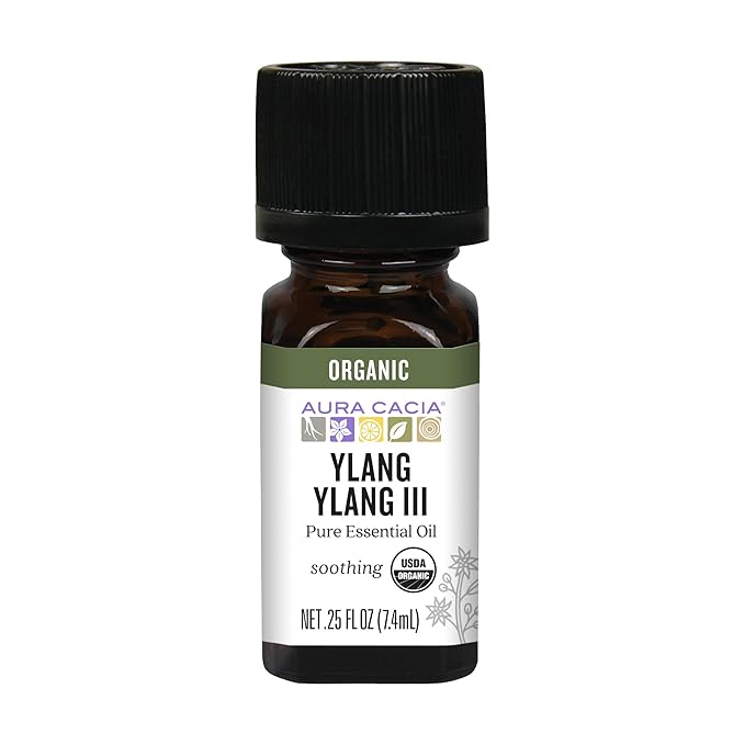 Aura Cacia Aromatherapy 100% Organic Essential Oil, Ylang - 0.25 Oz