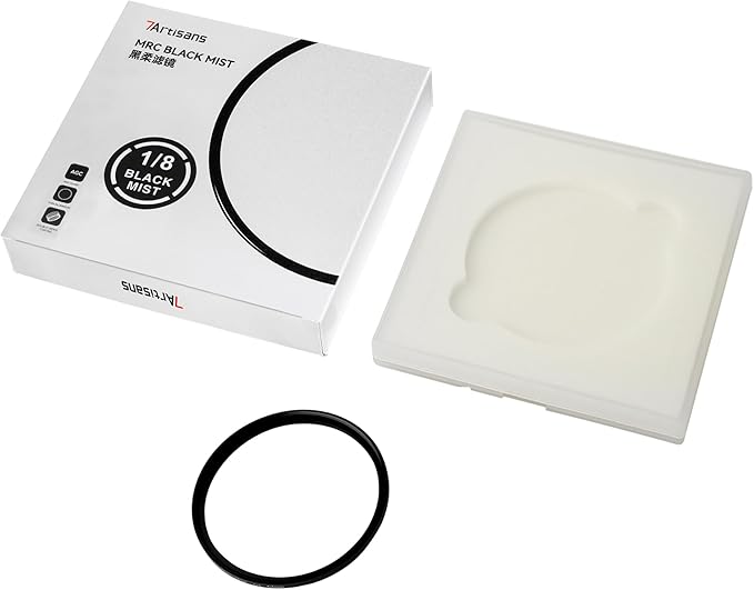 7artisans Black Mist Filter 1/8 Aluminum Alloy Natural Soft Diffuser Effect Dream Cinematic Effect Soft Focus Optical Glass Filter (46mm)