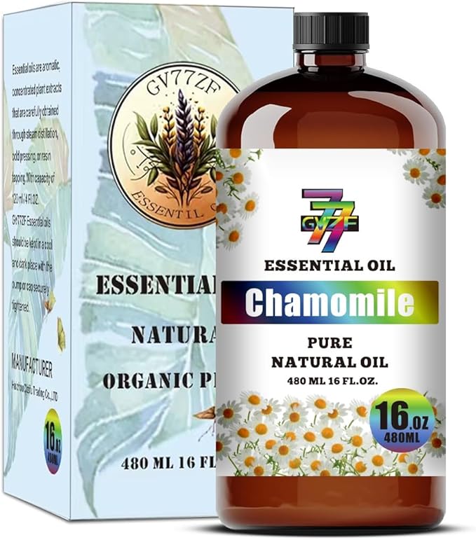 Chamomile Essential Oil - GV77ZF Chamomile Oils for Diffusers, Humidifiers, DIY Candles, Soap, Cleaning, Home, Office, Yoga, Massage, Gifts - 16 fl oz (480 ml)