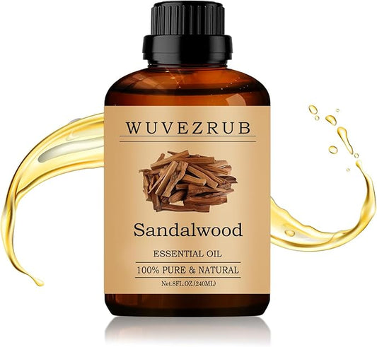 Sandalwood Essential Oil 240ML - 100% Pure and Natural Oils for Aromatherapy Diffuser - 8 Fl Oz/Sandalwood