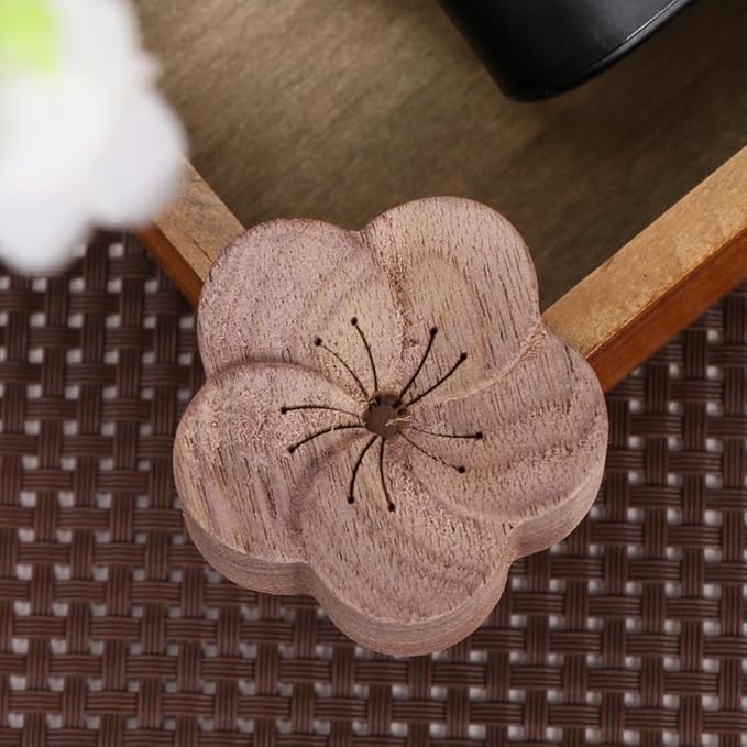 TEHAUX Wood Aromatherapy Diffuser with Plum Blossom Design Natural Essential Oil Diffuser Wood for Sleep for Office Home Yoga Meditation