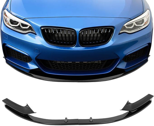 SCITOO Glossy Black Front Bumper Lip P Style Fits for 2014-2021 for BMW F22 2 Series M Sport Bumper PP Front Lip Spoiler
