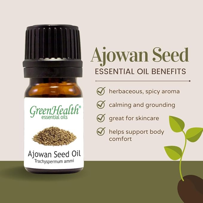 Ajowan Seed Oil - 128 fl oz (1 Gallon) Plastic Bottle w/Cap - 100% Pure Essential Oil - GreenHealth