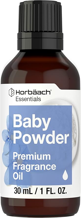 Horbäach Baby Powder Fragrance Oil | 1 fl oz (30ml) | Premium Grade | for Diffusers, Candle and Soap Making, DIY Projects, Aroma Spray, & More