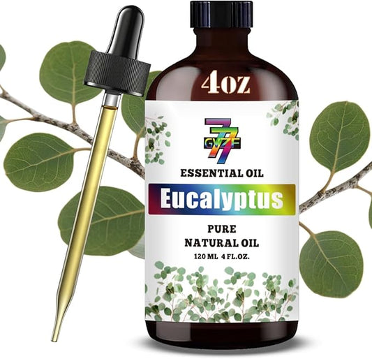 Eucalyptus Essential Oil - GV77ZF Eucalyptus Oils for Diffusers, Humidifiers, DIY Candles, Soap, Cleaning, Home, Office, Yoga, Massage, Gifts - 4 fl oz (120 ml)