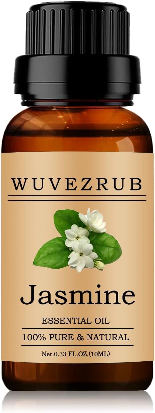 Jasmine Essential Oils 10ML, 100% Pure and Natural Essential Oil for Aromatherapy Diffuser - 0.33 Fl Oz/Jasmine
