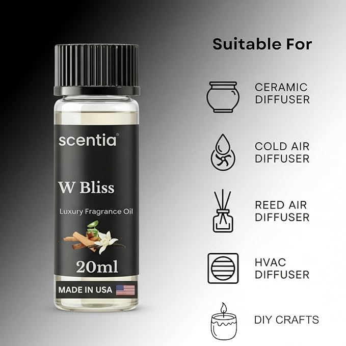 Scentia Luxury Diffuser Essential Oils Set – 5x20ml Discovery Collection, Miami One (Inspired by 1 Hotel Miami, Formerly My Way) Coastal (Formerly Cabana) & White Tea Spa Fragrance