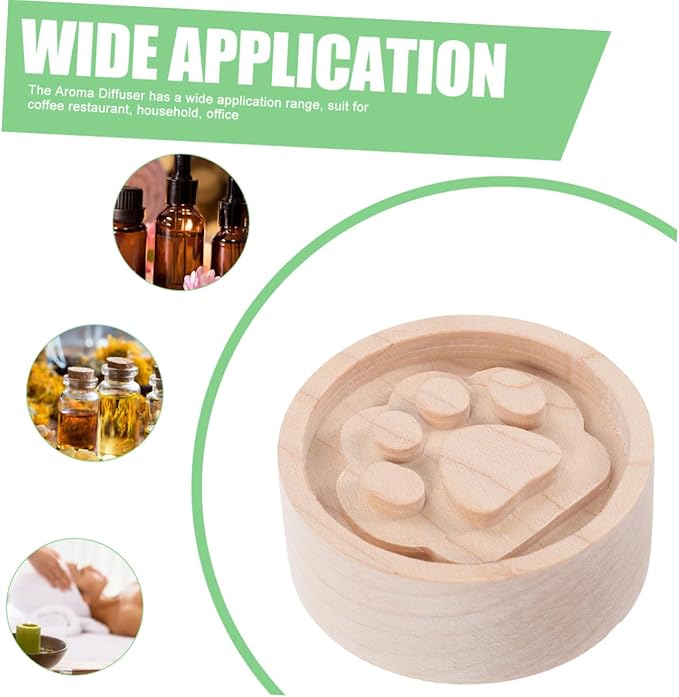 Car Essential Oil Diffuser Wood Round Maple Aroma Diffuser with Vent Clip for Aromatherapy and Air Freshening