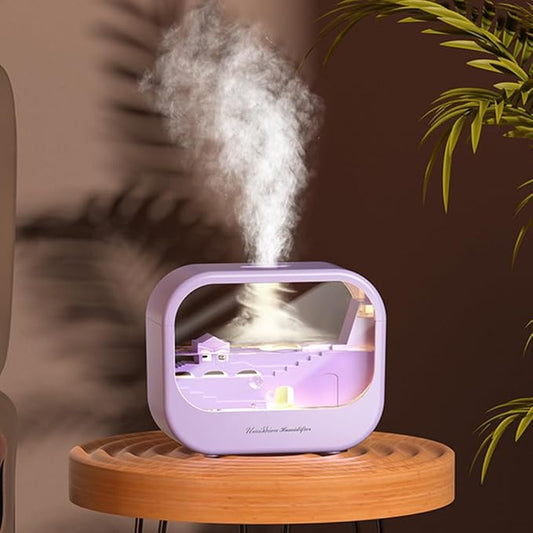 Essential Oil Diffuser, Cute Humidifier with 7 LED Light Colors, Waterless Auto Shut-Off & Timer Setting Cool Mist Humidifier Diffuser for Spa Home Yoga Office Bedroom(Purple)