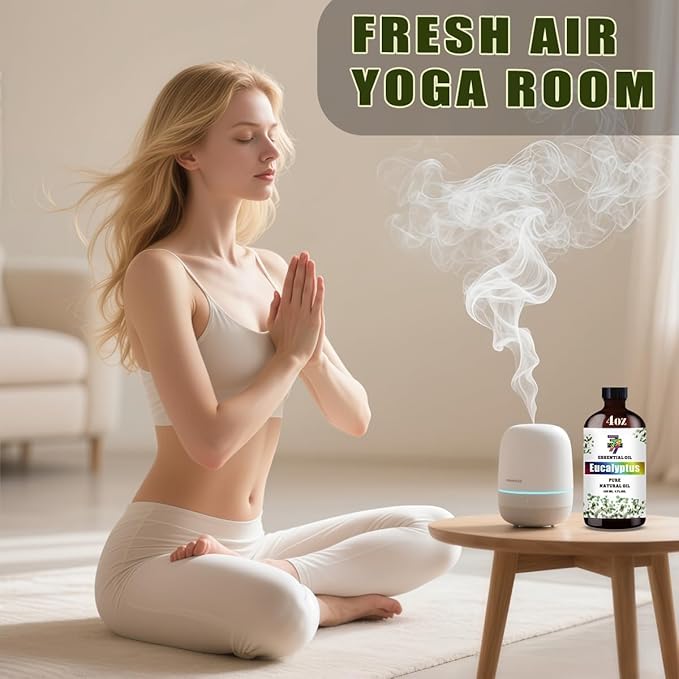 Eucalyptus Essential Oil - GV77ZF Eucalyptus Oils for Diffusers, Humidifiers, DIY Candles, Soap, Cleaning, Home, Office, Yoga, Massage, Gifts - 4 fl oz (120 ml)