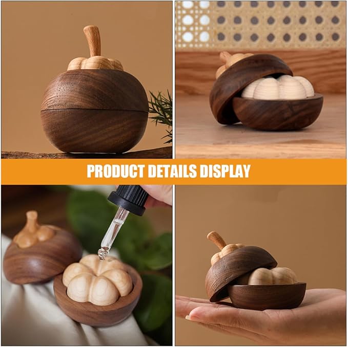 Mipcase Wooden Aromatherapy Diffuser Stand for Essential Oils Black Walnut Solid Wood Aroma Diffuser for Home Indoor Fragrance for Office and Living Room