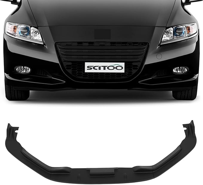 SCITOO Matte Black Front Bumper Lip JP Style3pcs Fits for 2011 2012 for Honda CR-Z PP Front Lip Spoiler