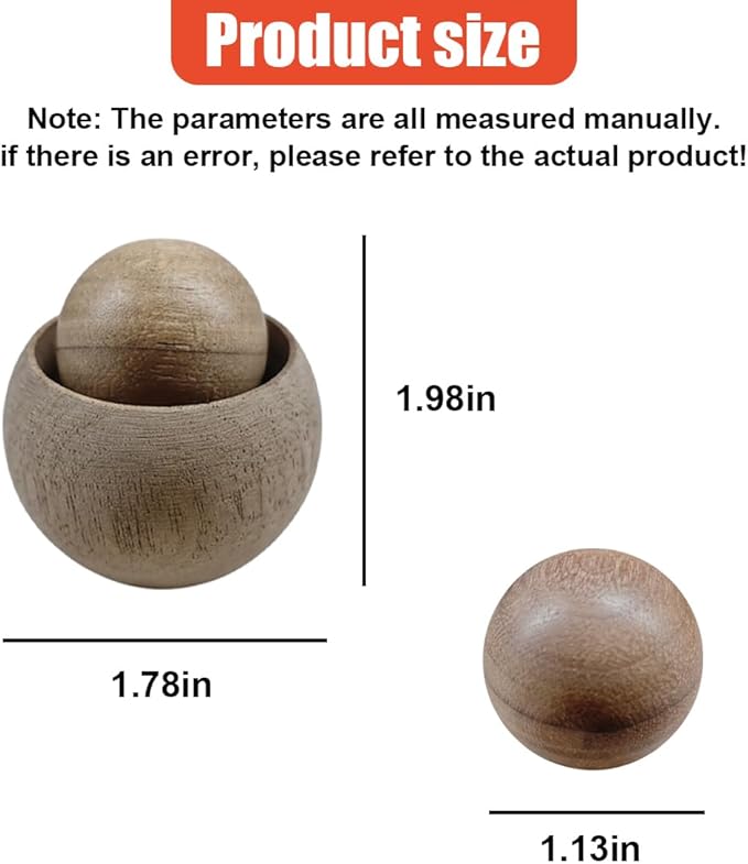 Wood Ball Car Essential Oil Diffuser, Car Dashboard Air Vent Trim Clips, Vintage Design Automotive Interior Decoration for Office, Home (2PCS)