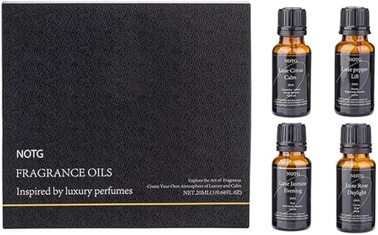 Essential Oils Set - Top 4 Luxury Scents for Diffuser, Humidifier, Aromatherapy, Candle & Soap Making, Premium Scented Oil Gift Set for Home & Office, Inspired by Luxury Brand perfumes(20ML)
