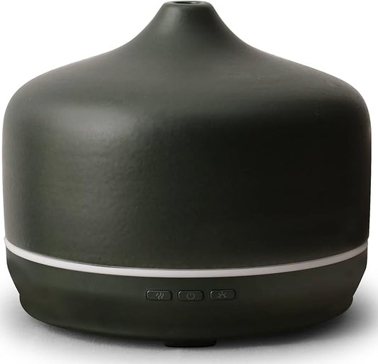Porseme 500ml Glass Essential Oil Diffuser Aromatherapy Ultrasonic Cool Mist Humidifier 15-21 Running Hours Waterless Auto-Off Air Diffusers for Sleeping Yoga Working Spa(Hunter Green)