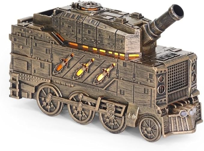 Essential Oil Diffuser, Tank Diffuser 300ML Essential Oil Diffuser, Flame Effect Cool Mist Humidifier, 2 Spray Modes, Retro Train-Shaped Aroma Diffuser for Home,Bedroom,Office,Yoga(Bronze)