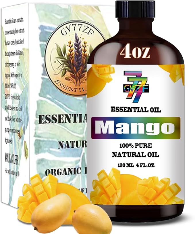 Mango Essential Oil - GV77ZF Mango Oils for Diffusers, Humidifiers, DIY Candles, Soap, Cleaning, Home, Office, Yoga, Massage, Gifts - 4 fl oz (120 ml)
